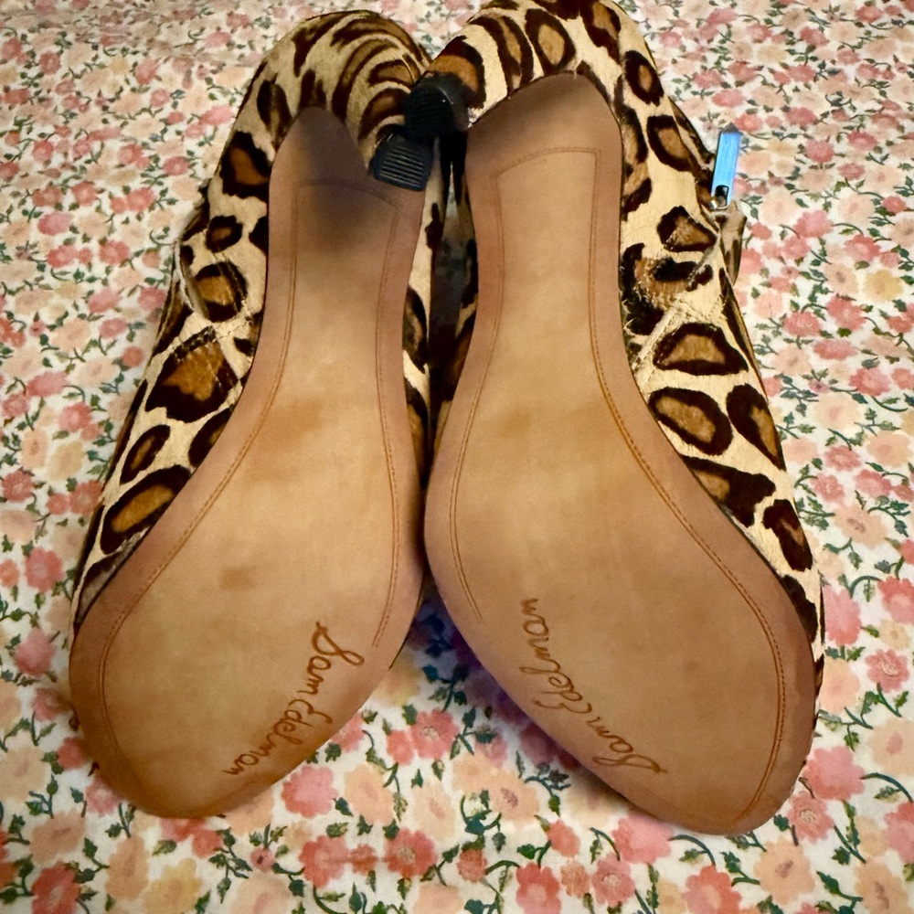 Sam Edelman Leopard Print Calf Hair Pointy Toe Bootie Size 7 - Picture 4 of 5